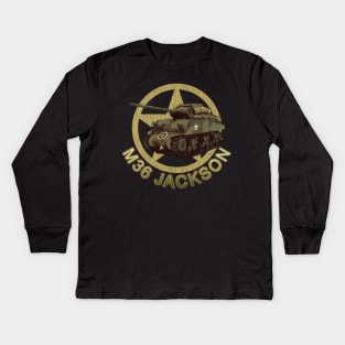 M36 Jackson WW2 American Tank Destroyer Kids Long Sleeve T-Shirt